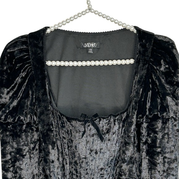 Dolls Kill Widow Transformed Kiss Corset Top S Fairy Goth Velvet Punk L/SL  Crop - Picture 4 of 12